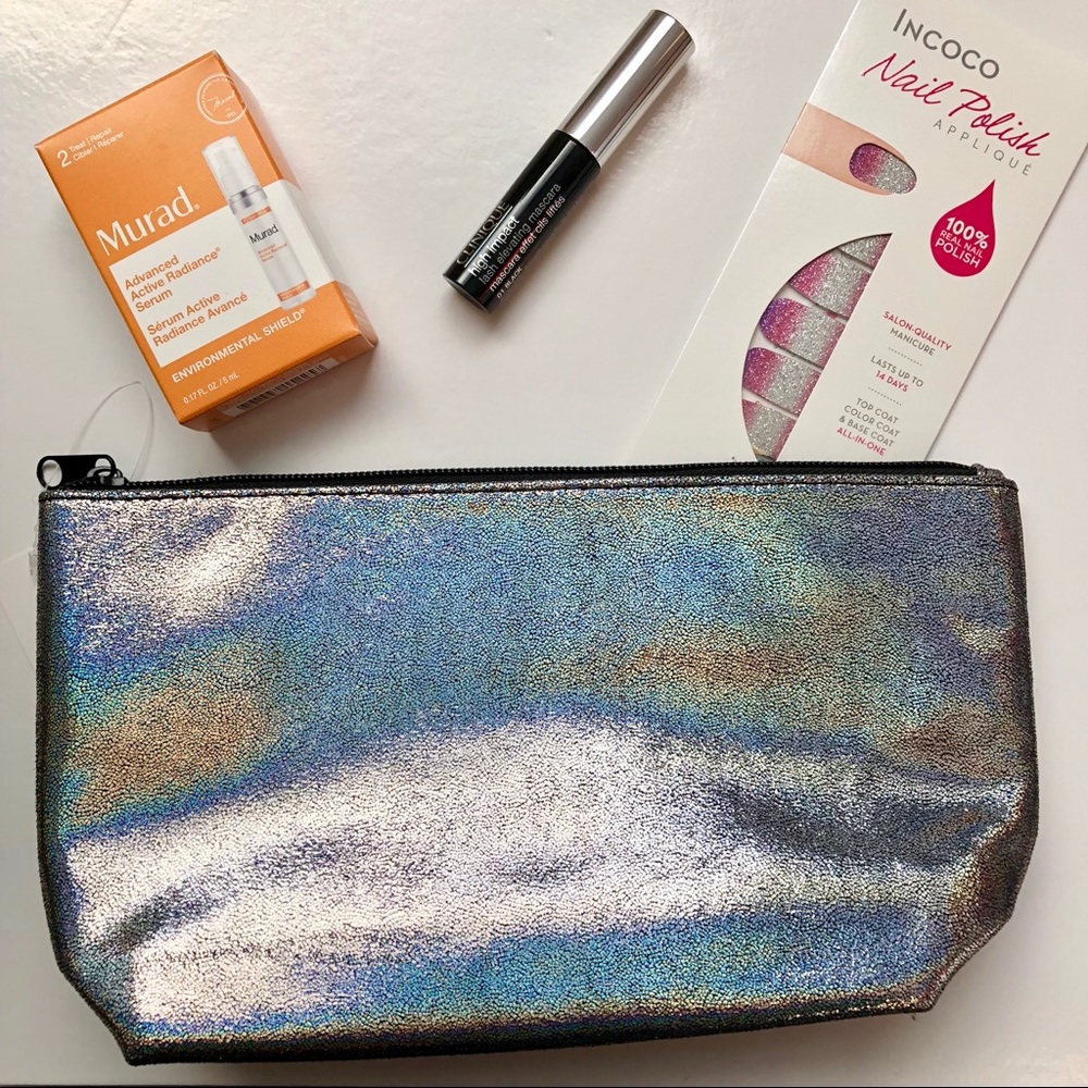 NWT Ulta Silver Shimmer Cosmetic Bag / Clutch